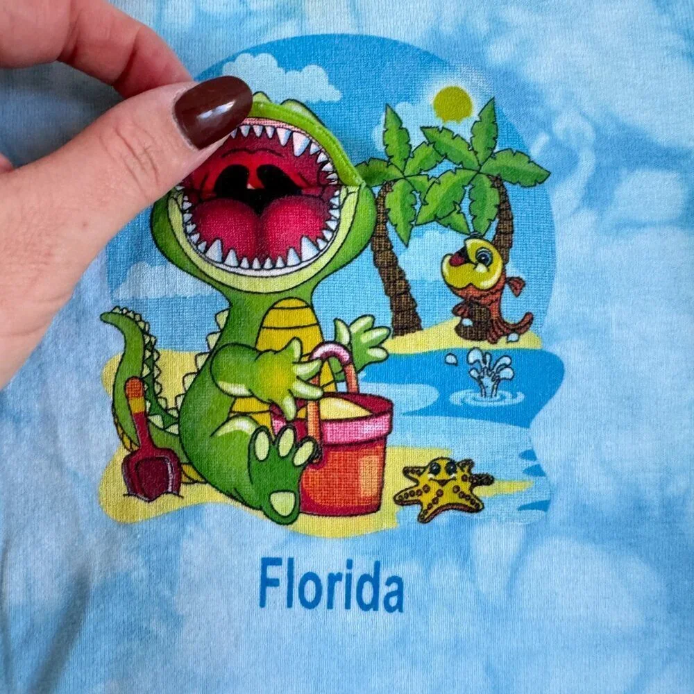 Short Sleeve Blue Tie Dye Florida Onesie